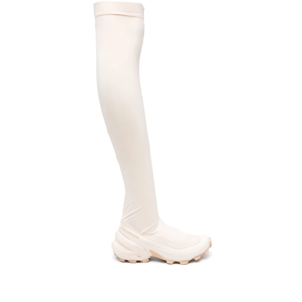 thigh-length chunky boots