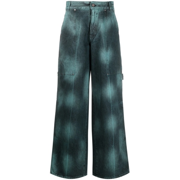 tie-dye wide-leg jeans