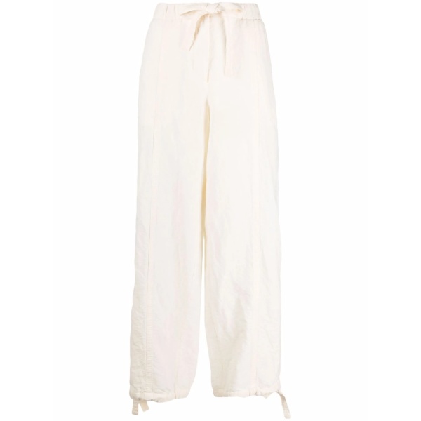 tied-waist straight trousers