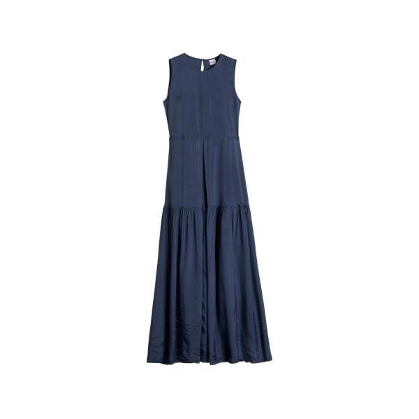 tiered sleeveless midi dress