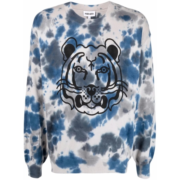 Tiger Head-print crew neck sweatshirt