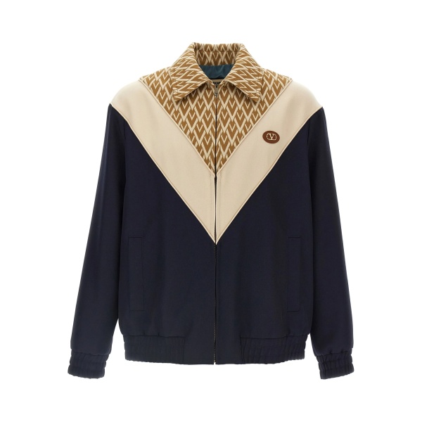 tout la V print wool sport jacket
