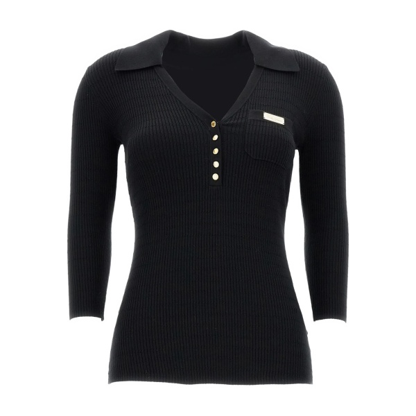 V-neck ribbed sweater