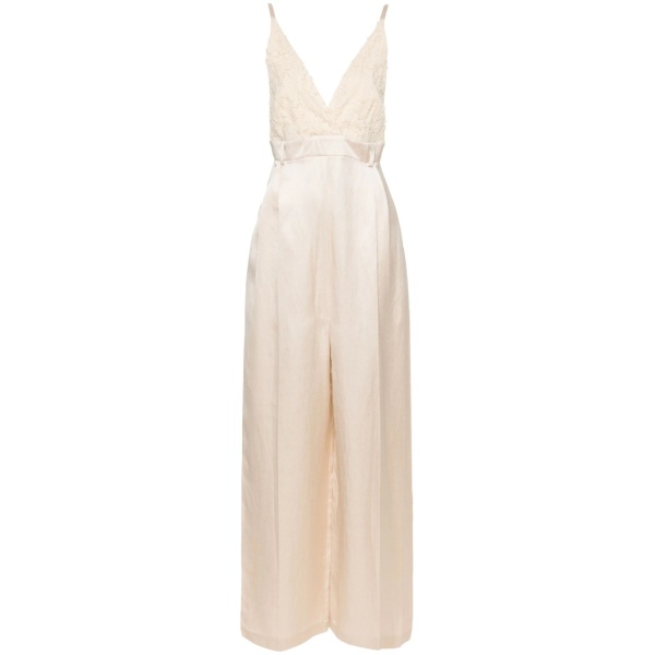 V-neck wide-leg jumpsuit