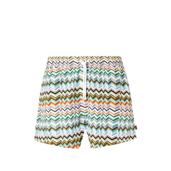 zigzag drawstring swim shorts