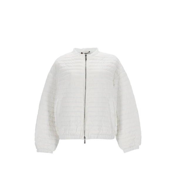 zip-up quilted jacket