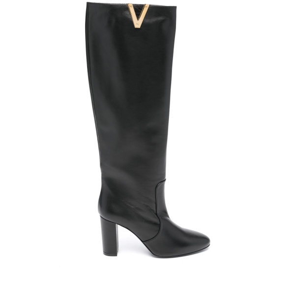 80mm V-plaque knee-high boots