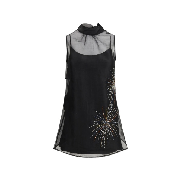 Albee beaded-detail high-neck mini dress