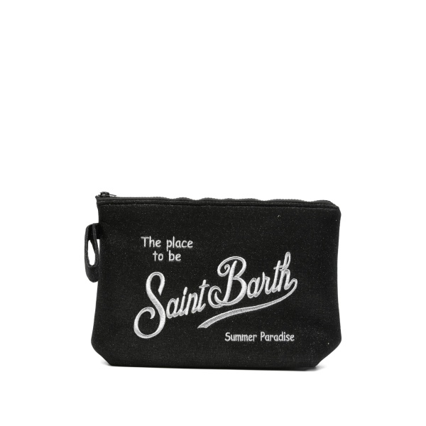 Aline logo-embroidered clutch bag