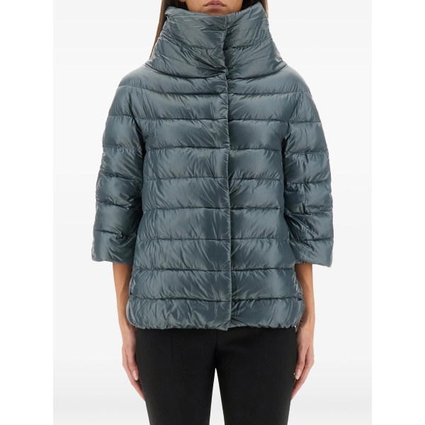 Aminta funnel-neck three-quarter-sleeves jacket