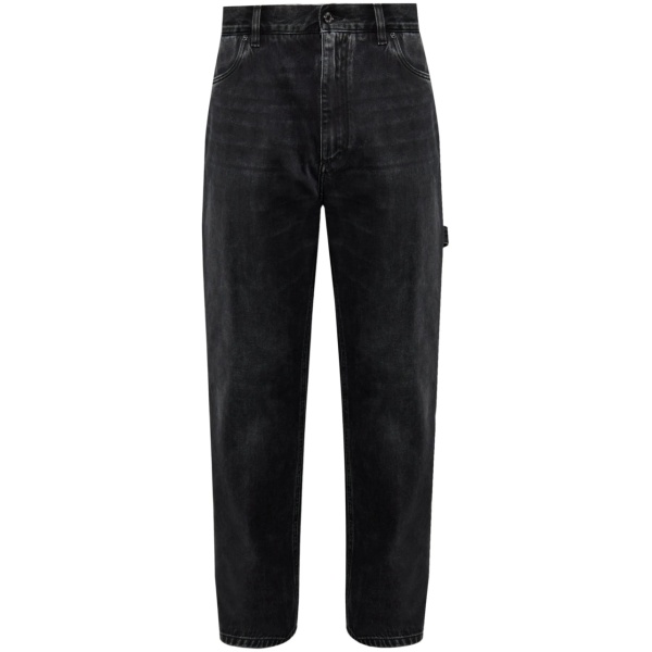 appliqué straight jeans