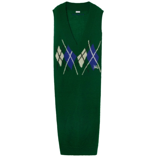 argyle-intarsia wool maxi dress