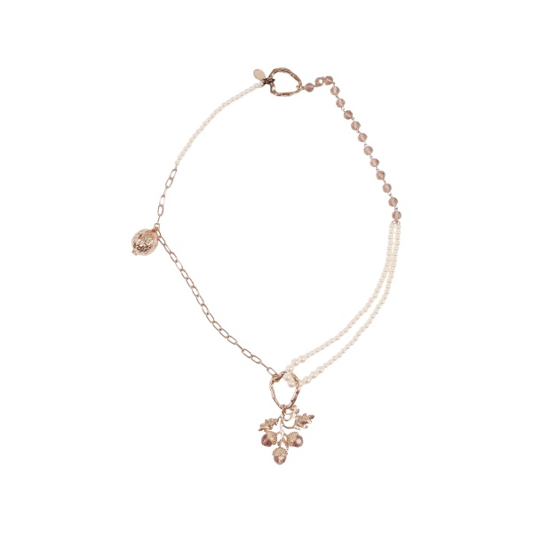 bead charm metal necklace