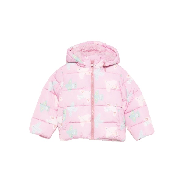 bird-print quilted jacket