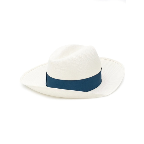 blue straw hat