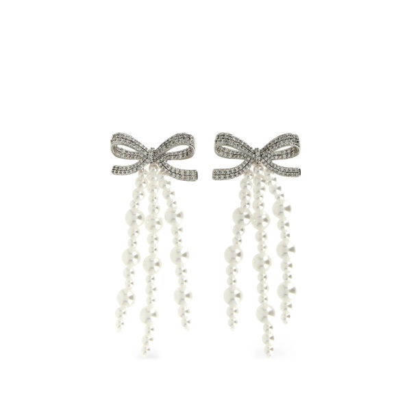 bow pearl earrings