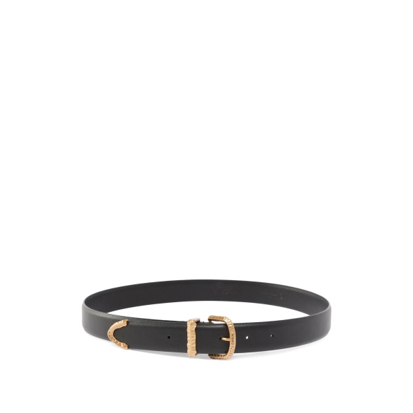 buckled leather belt