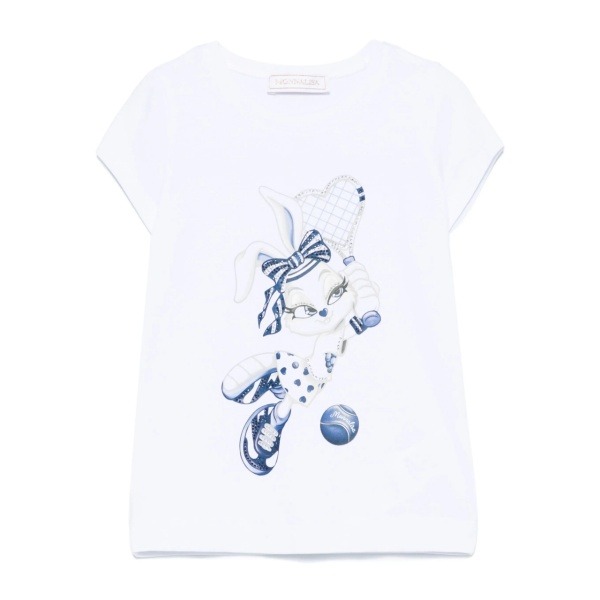 bunny-print T-shirt