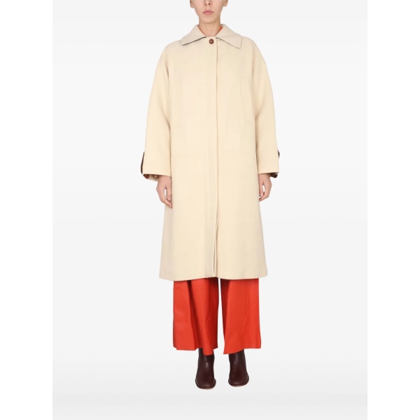 button-cuff wool-blend coat