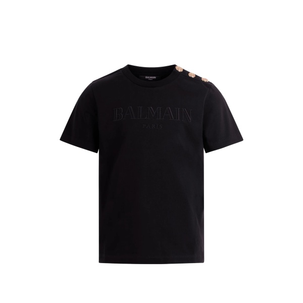 button embroidered T-shirt