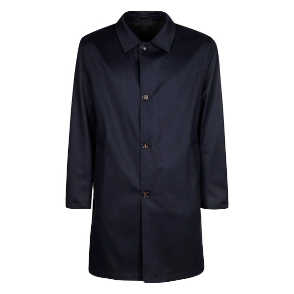 button-fastening cashmere coat