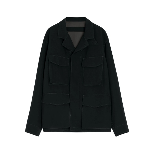 buttoned-cuff pocket overshirt