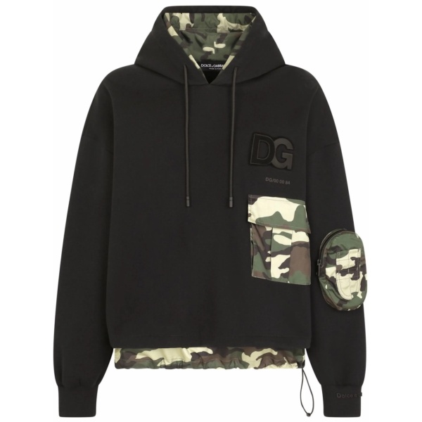 camouflage-print logo hoodie