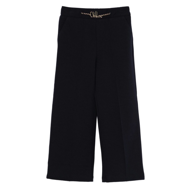chain-embellished trousers