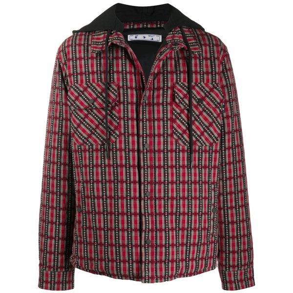 check hooded jacket
