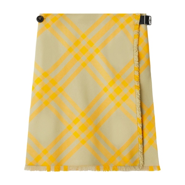 check-pattern frayed kilt