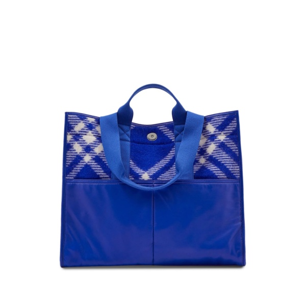 check-pattern shopper tote bag