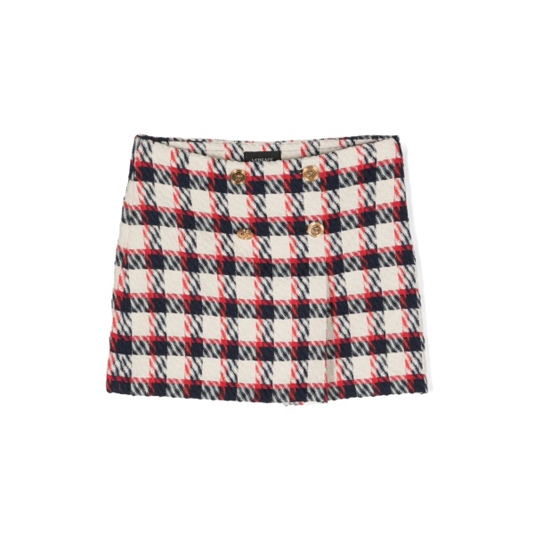 checked tweed mini skirt