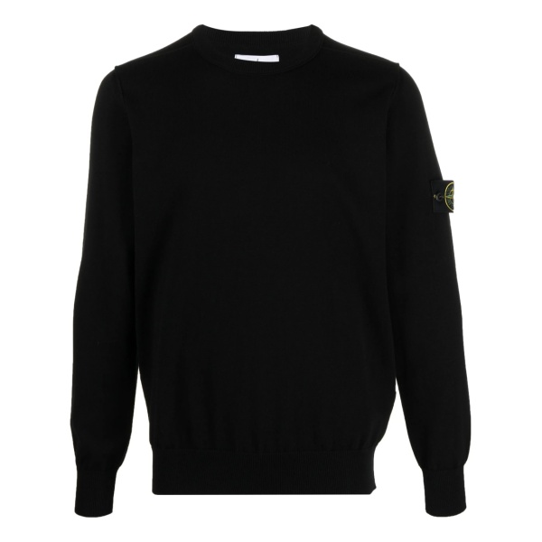 Compass-badge cotton jumper