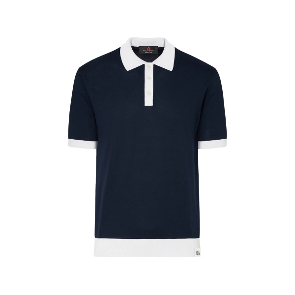 contrast-collar polo shirt