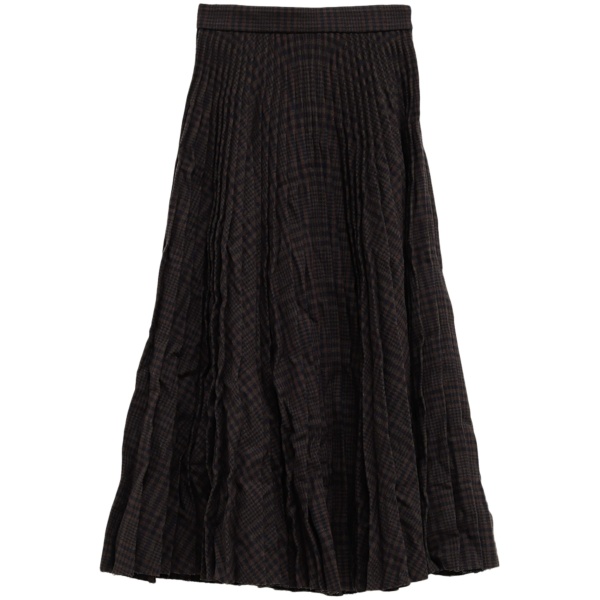 crinkled pleated midi skirt