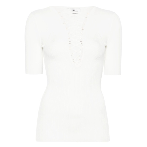 crossover-lace knitted top