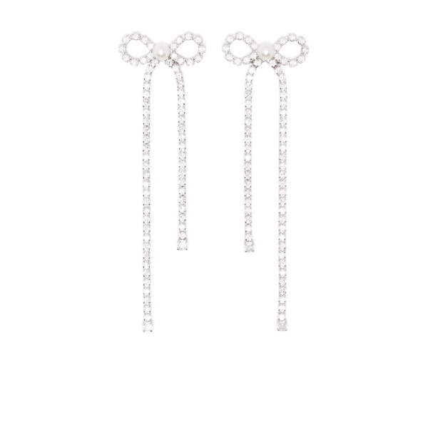 crystal-embellished bow earrings