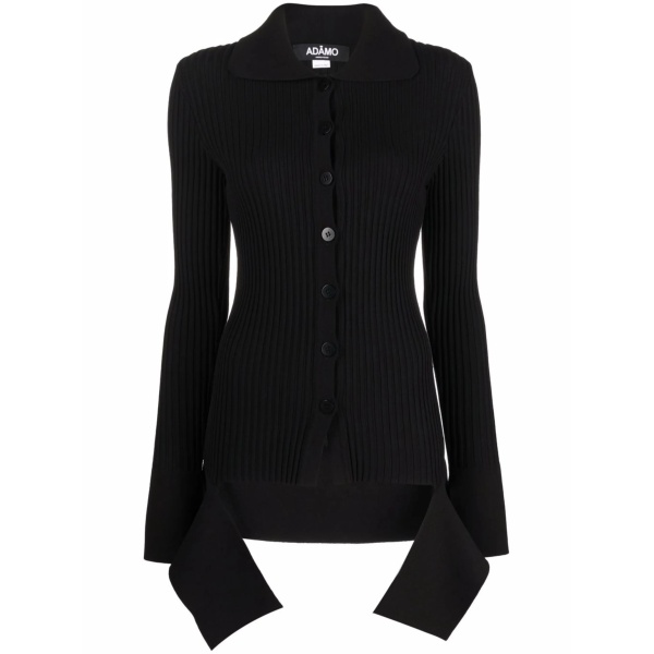 cut-out detail long-sleeve ribbed cardigan