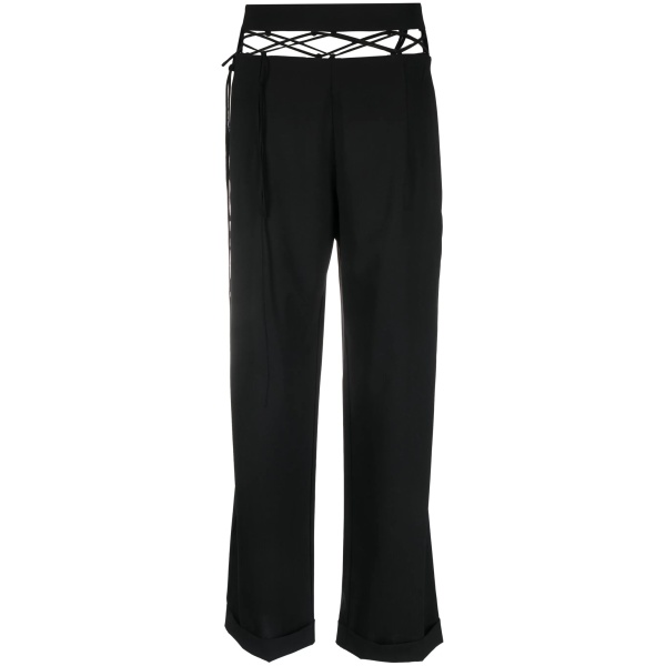cut-out wool trousers
