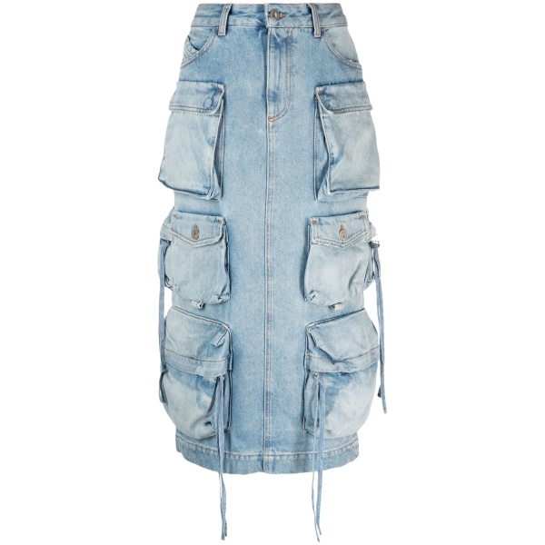 denim cargo skirt
