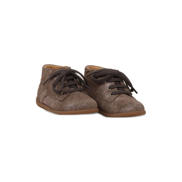 Derby lace-up metallic sneakers