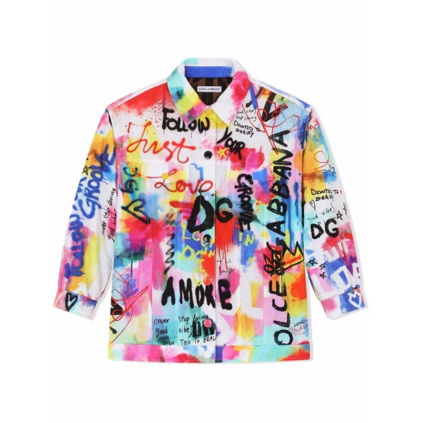 DG graffiti-print denim jacket