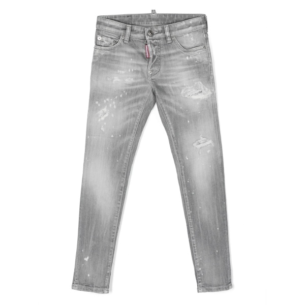 distressed cotton skinny jeans
