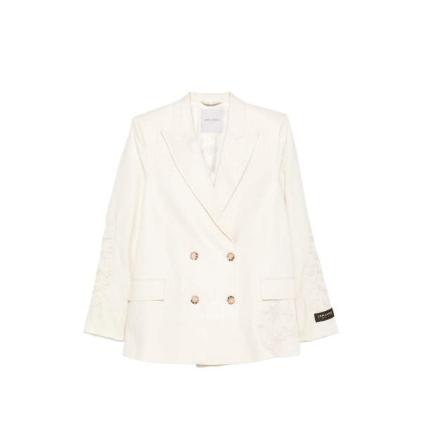 double-breasted embroidered blazer