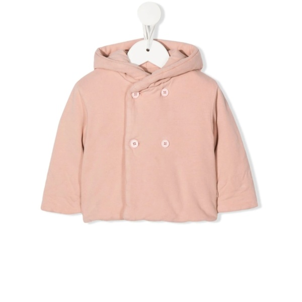 double-breasted hooded jacket