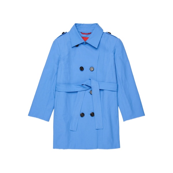 double-breasted logo-buttons trench coat