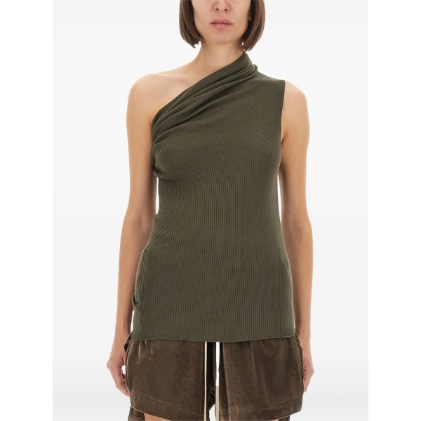 draped sleeveless top