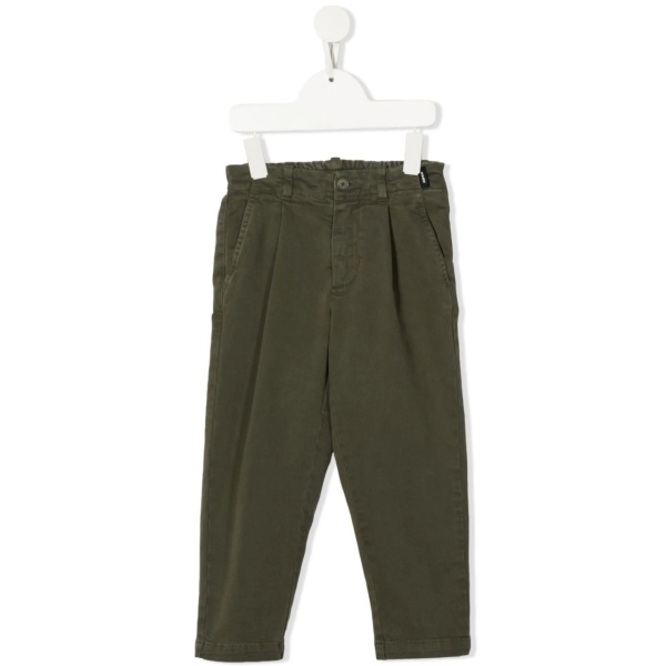 elasticated straight-leg trousers