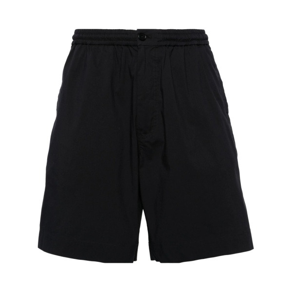 elasticated-waist poplin shorts