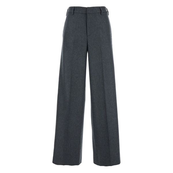 elasticated-waist wool trousers